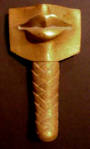 TUT ET AL - cast and carved dental stone, 22K gold leaf